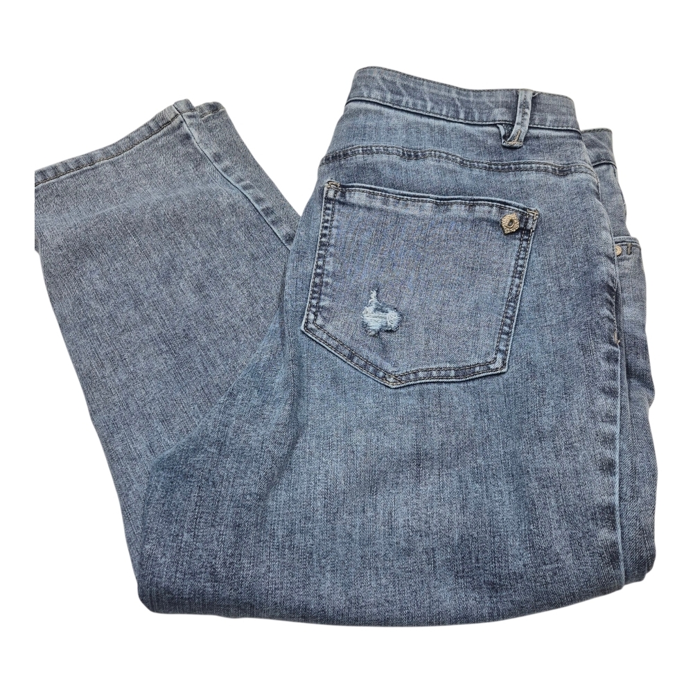 Democracy Light Blue Straight Leg Jeans Absolution Size 14 Women's